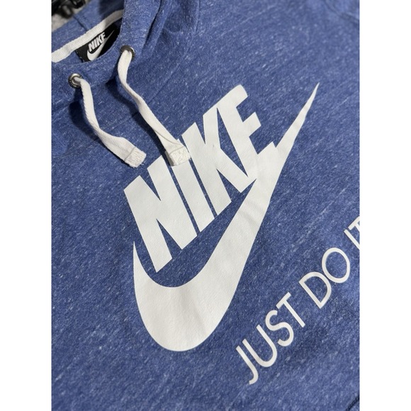 Nike Sportswear Gym Vintage Pullover Hoodie Women XL Heather Blue "Just Do It" - Picture 1 of 4